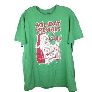 Fifth Sun Holiday Specials Green Santa And Chill Christmas Holiday Green T Shirt